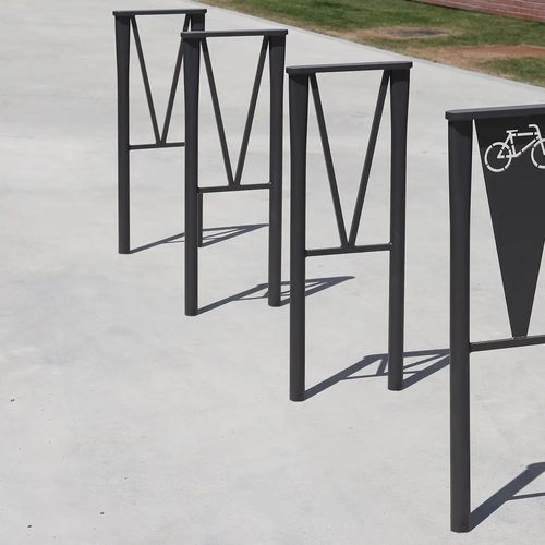 Floor-mounted bike stand - OVALYS : AV011 - ACCENTURBA - thermo-lacquered steel / commercial / for public space