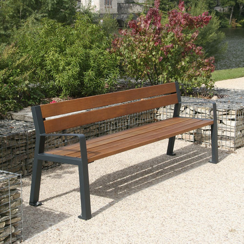 Contemporary public bench - KERMES - ACCENTURBA - steel / thermo-lacquered steel / with backrest