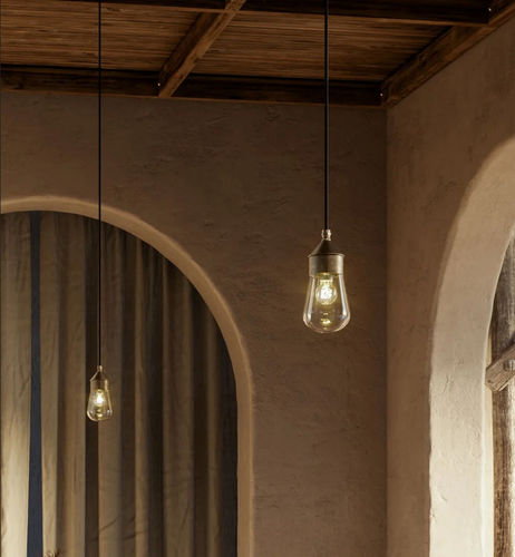 Pendant lamp - DROP - Torremato - brass / glass / traditional