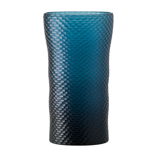 Contemporary vase - BATTUTO A NIDO D’APE - Venini - glass / blown glass / blue