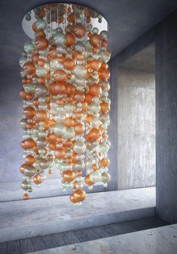 Original design chandelier - BALLOTON - Venini - glass / metal / LED