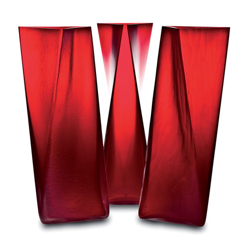 Contemporary vase - ANDO - Venini - blown glass / red