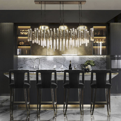 Contemporary bar chair - CAYO  - BRABBU DESIGN FORCES - indoor / velvet / cotton