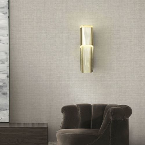 Contemporary wall light - PHONG - BRABBU DESIGN FORCES - outdoor / gold-plated brass / acrylic