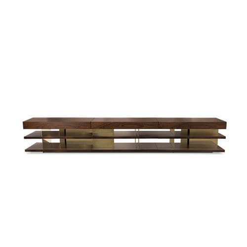 Contemporary TV cabinet - LALLAN - BRABBU DESIGN FORCES - lowboard / modular / brass