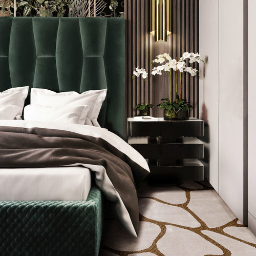 Contemporary bedside table - SHINTO  - BRABBU DESIGN FORCES - ash / glossy lacquered wood base / rectangular
