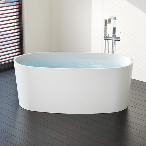 Oval bathtub - BW-08 - Badeloft GmbH - freestanding / stone resin / white