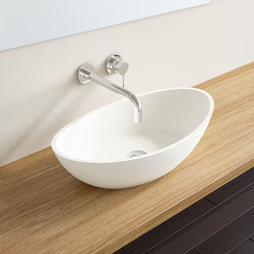 Countertop washbasin - WB-03 - Badeloft GmbH - stone resin / oval / contemporary
