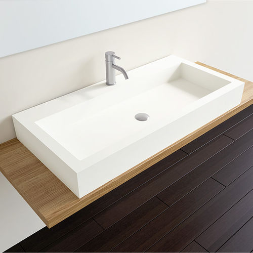 Countertop washbasin - WB-06-XL - Badeloft GmbH - stone resin / rectangular / contemporary