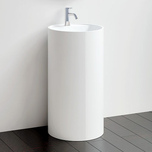 Free-standing washbasin - SB-03-A - Badeloft GmbH - stone resin / round / contemporary