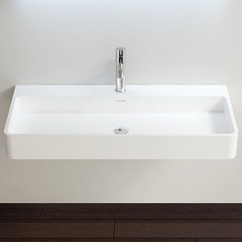 Wall-mounted washbasin - WT-01-XL - Badeloft GmbH - stone resin / rectangular / contemporary