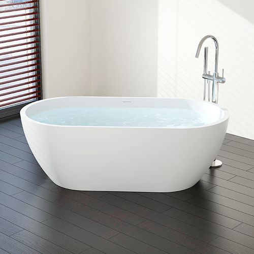 Oval bathtub - BW-02-M - Badeloft GmbH - freestanding / stone resin / white