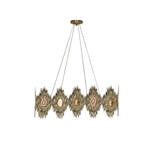 Vintage chandelier - VIVRE RECTANGULAR - KOKET Love Happens - brass / stone