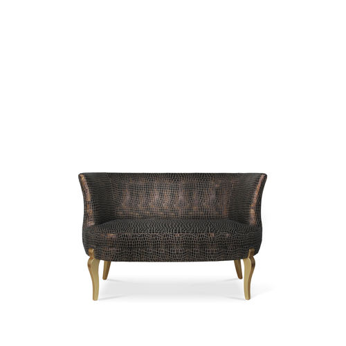 Traditional sofa - DELICIOSA  - KOKET Love Happens - fabric / lacquered wood base / wood with gold leaf finish base