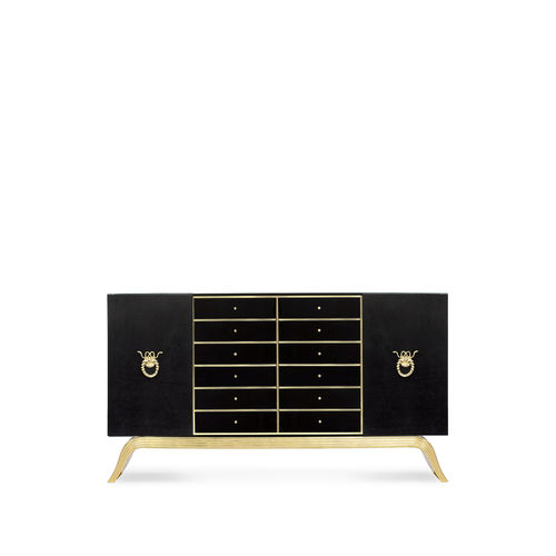 Traditional sideboard - SINFUL - KOKET Love Happens - lacquered wood / metal / leather