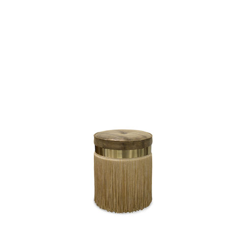 Traditional pouf - ISABELLA - KOKET Love Happens - velvet / leather / brass