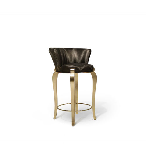 Contemporary bar chair - DELICIOSA - KOKET Love Happens - indoor / fabric / wood with gold leaf finish