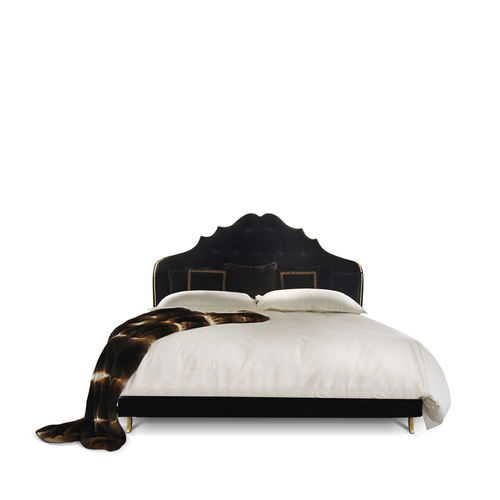 King size bed - ALEXIA - KOKET Love Happens - queen size / traditional / upholstered