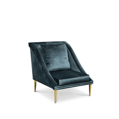 Traditional armchair - GEISHA - KOKET Love Happens - fabric / cushion / blue