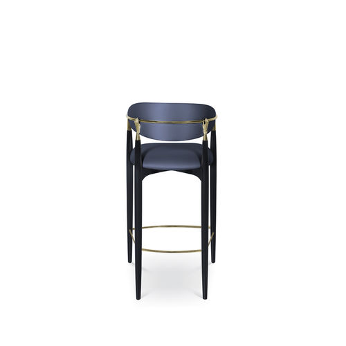 Contemporary bar chair - NAH&Eacute;MA - KOKET Love Happens - indoor / fabric / lacquered wood base