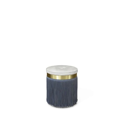 Traditional pouf - ISABELLA - KOKET Love Happens - fabric / brass / round