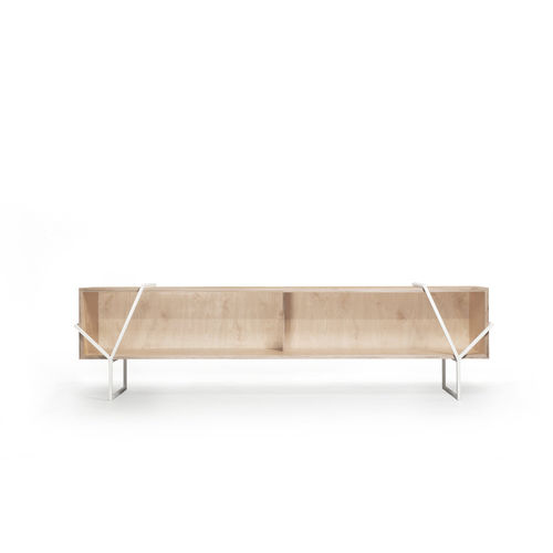 Contemporary sideboard - LAÇO K - Branca-Lisboa - plywood / lacquered steel / sled base