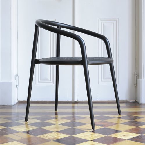Contemporary chair - ARANHA - Branca-Lisboa - indoor / leather / oak