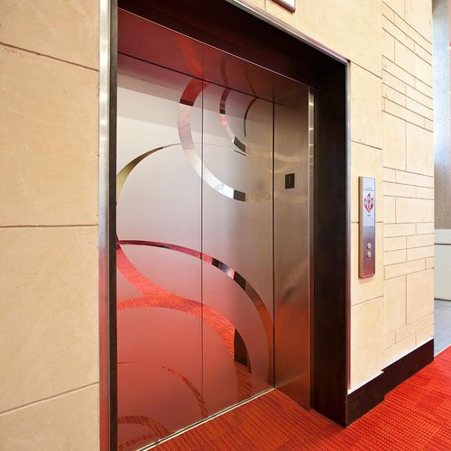 Stainless steel elevator door - FORMS+SURFACES - sliding