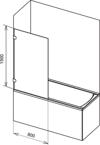 Fixed bath screen - BVS1 - RAVAK - tempered glass / partial frame