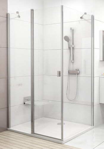 Fixed shower screen - CHROME: CPS - RAVAK - corner