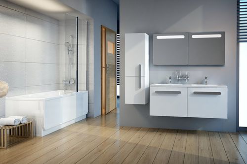Double washbasin cabinet - CHROME SD 1200 - RAVAK - wall-hung / wooden / contemporary