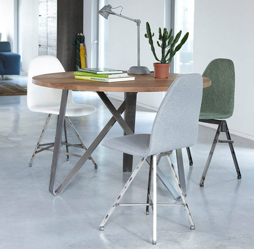 Contemporary chair - SQUARE - Spoinq - indoor / fabric / synthetic leather