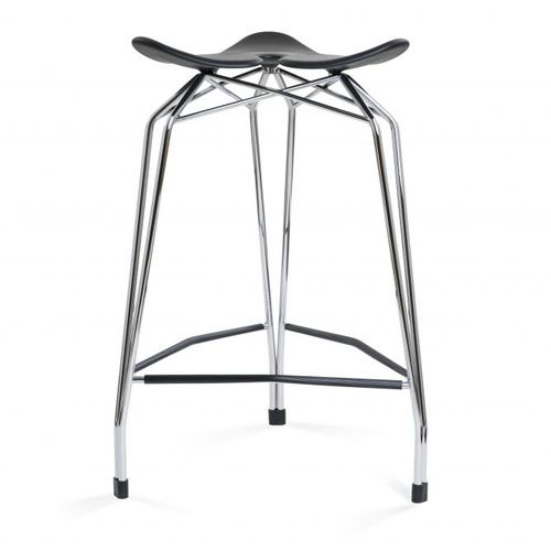 Contemporary bar stool - DIAMOND CLOVERLEAF COUNTER - Kubikoff - polypropylene / metal base / with footrest