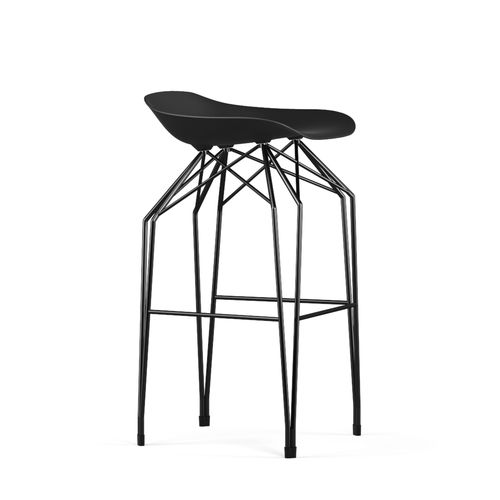Contemporary bar stool - DIAMOND 4  - Kubikoff - polypropylene / metal base / with footrest