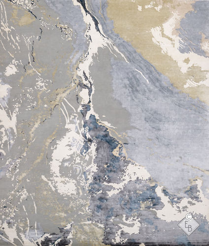Wool rug - ALEP LAGOON - Edition Bougainville - contemporary / patterned / vegetal silk
