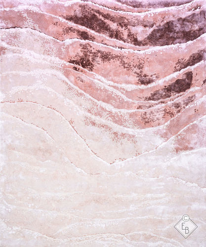 Scenic pattern rug - BANAUE FLAMINGO - Edition Bougainville - silk / rectangular / hand-tufted
