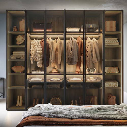Modular wardrobe - SM2504 - ZALF spa - contemporary / melamine / glass
