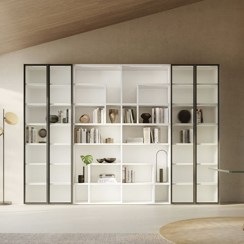 Modular bookcase - FREESPACE SM2522 - ZALF spa - contemporary / melamine / glass