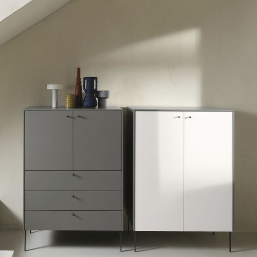 High sideboard - ZALF spa - contemporary / painted metal / with drawers