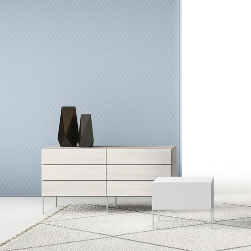 Contemporary bedside table - LUCKY - ZALF spa - melamine / metal base / rectangular