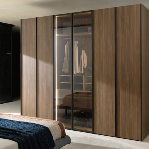 Modular wardrobe - ALTERNA SM2072 - ZALF spa - contemporary / walnut / smoked glass