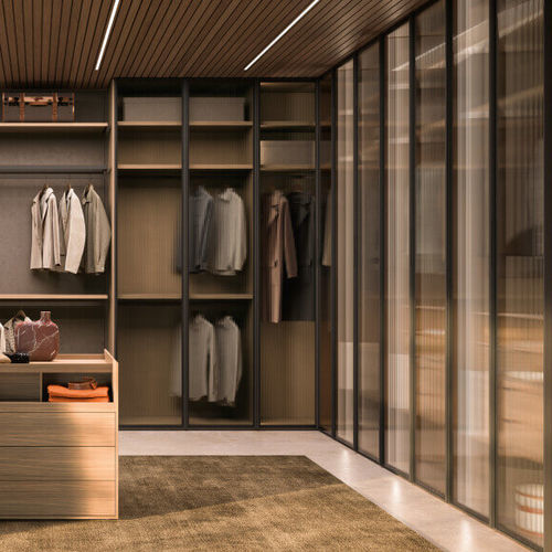 Modular walk-in wardrobe - FLEXY SM2532 - ZALF spa - U-shaped / contemporary / melamine