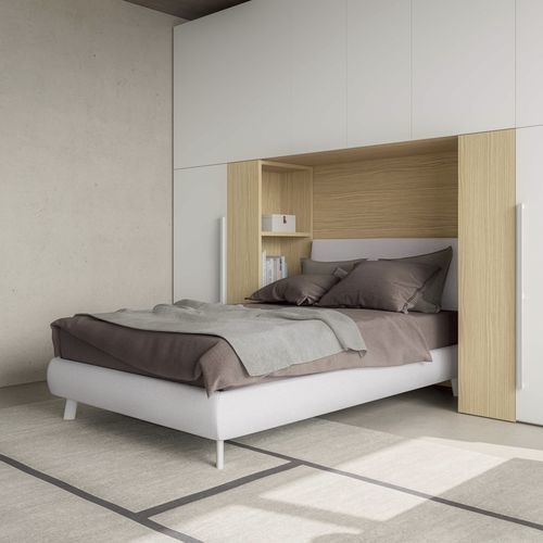 Single bed - LUK SMALL - ZALF spa - contemporary / with upholstered headboard / with side table