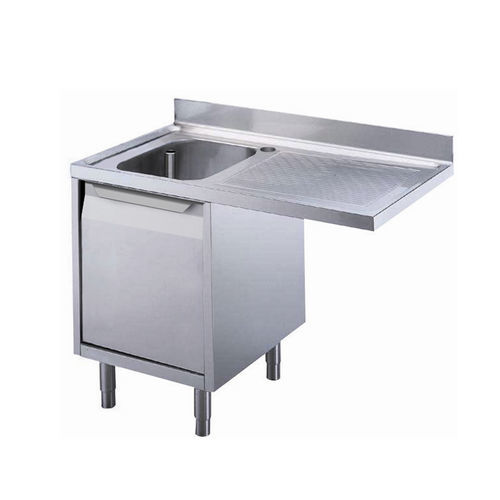 Single-bowl kitchen sink - 132928 - ZANUSSI PROFESSIONAL - with drainboard / stainless steel / free standing