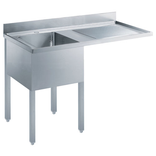 Single-bowl kitchen sink - 132934 - ZANUSSI PROFESSIONAL - with drainboard / stainless steel / free standing