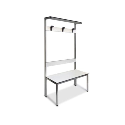 Aluminum locker room bench - Cel Components S.r.l. - HPL / with backrest / commercial