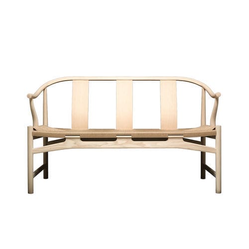 Contemporary bench - pp266 - PP MØBLER - wooden / rope / with backrest