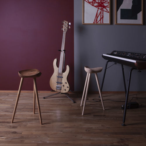 Contemporary stool - pp12 - PP MØBLER - oak / ash / beech