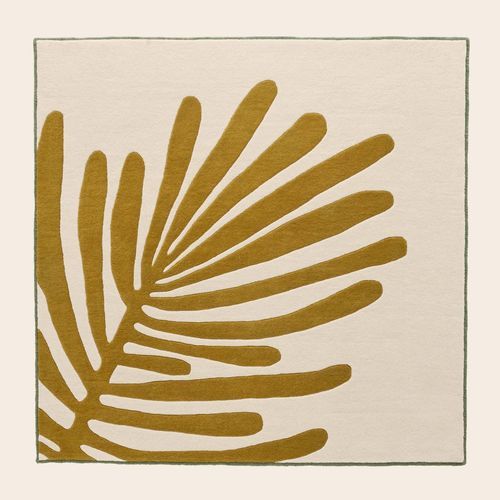 Organic design rug - TROPI - MADURA - nature pattern / wool / square