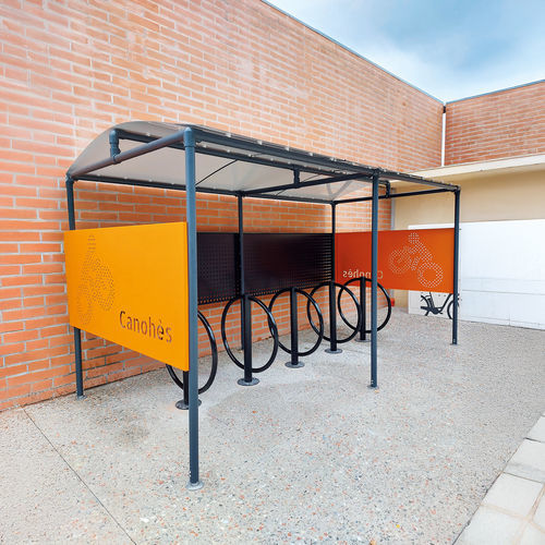 Galvanised steel cycle shelter - PARKÉO - CITYNOX - for public space